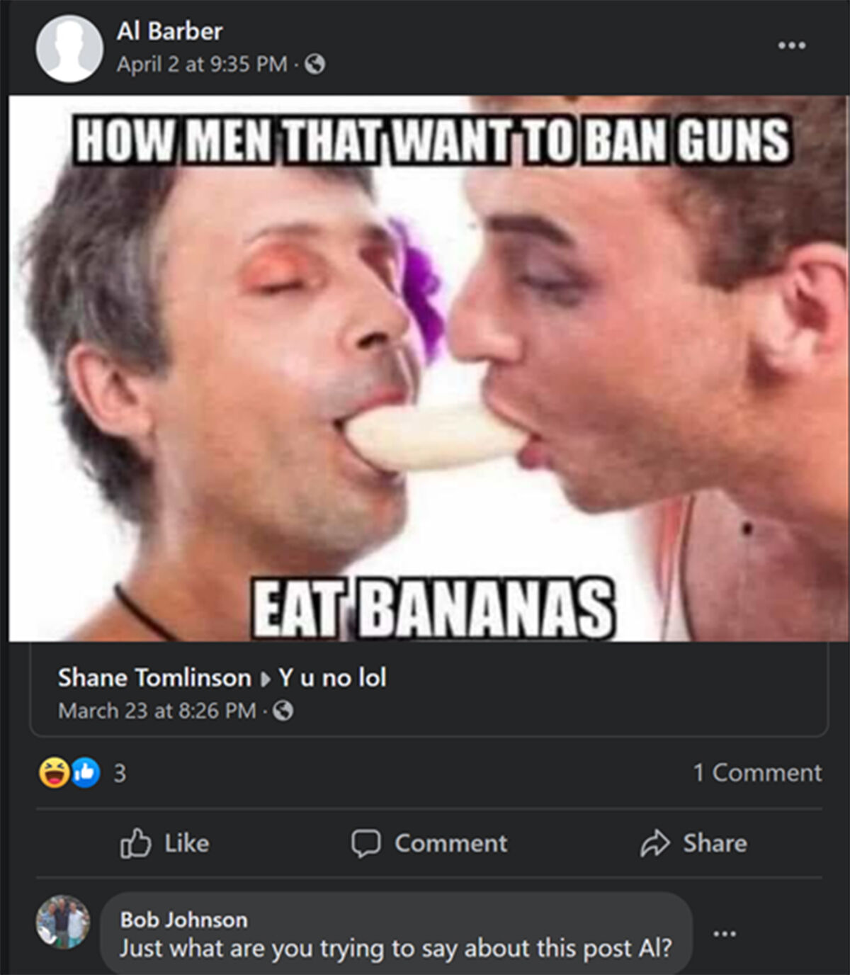 Al Barber's Facebook post